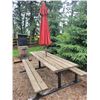 Image 1 : Approx. 8 ft. Steel constructed picnic table, treated wood c/w 8 ft. umbrella