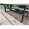 Image 6 : Approx. 8 ft. Steel constructed picnic table, treated wood c/w 8 ft. umbrella