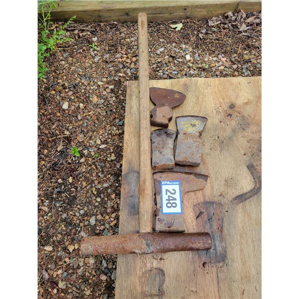 Spike maul & qty of axe heads