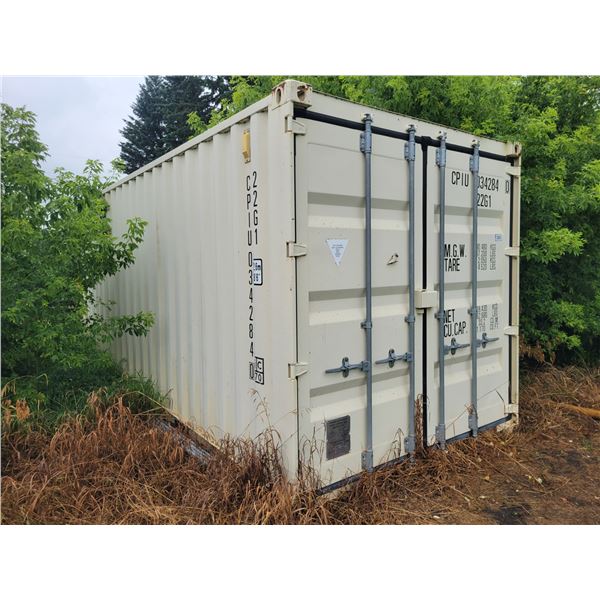 Approx. 20 ft. x 8 1/2 ft. Seacan c/w metal shelving