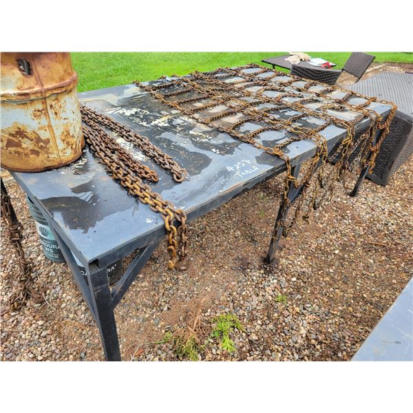 Metal table, approx. 51 1/2 in. x 87 in. x 30 in. H