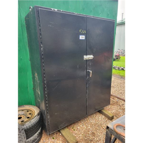 Steel cabinet c/w lifting eyes, approx. 6 ft. x 5 ft. Contents not included