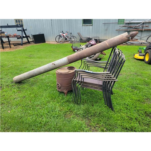 5- Metal chairs & old camping stove