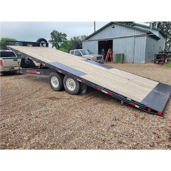 2018 Double A Trailer HB148, 24 ft. Hyd. tilt deck, tandem axle, orig. owner, c/w 12,000 lb. winch c