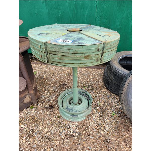 Bolt bin c/w 6- compartments & various nuts, bolt, screws, etc.