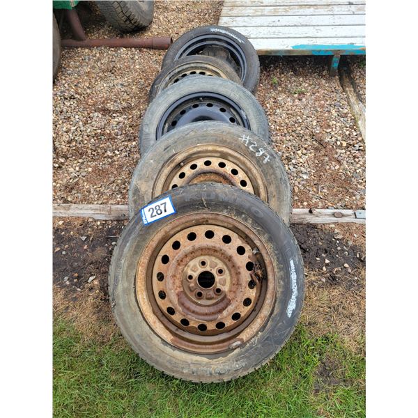 Qty of tires, 5-hole Toyota rims & 2- spares