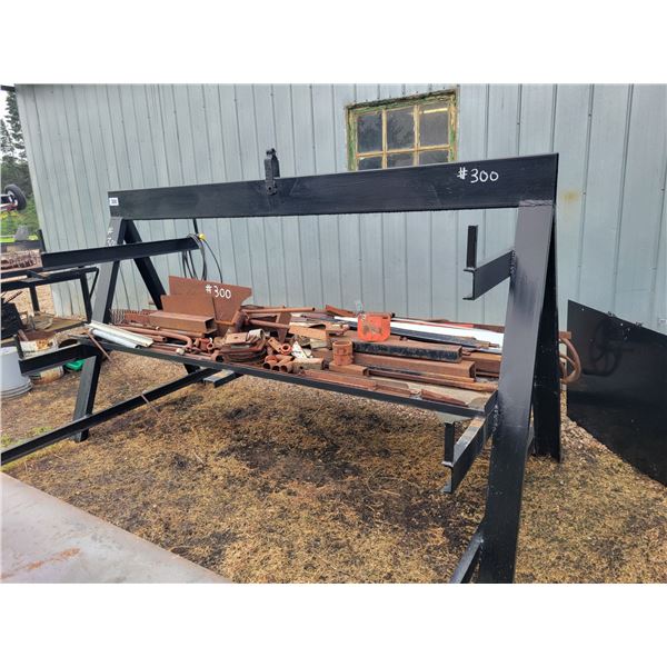 Steel rack, approx. 9 ft. x 4 ft. H c/w qty of various steel