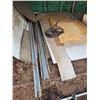 Image 3 : Qty of various wood & metal, wood round table & booster clamps