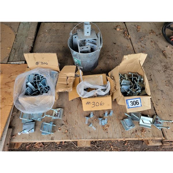 Qty of metal strut stand, strut clamps & 1/4 in. spring nuts