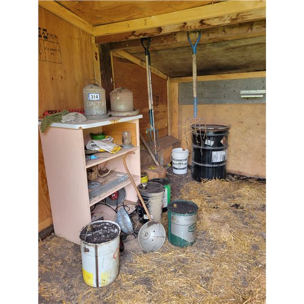 Contents of chicken coop