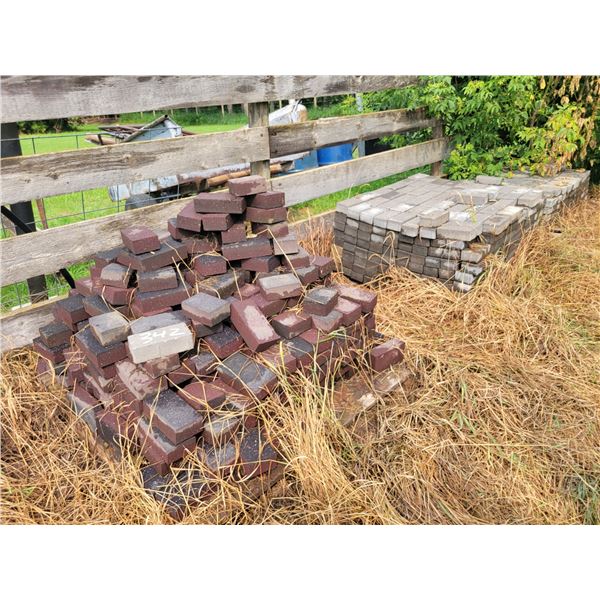 Approx. 100-  Rubber brick  & Approx. 300- Grey brick