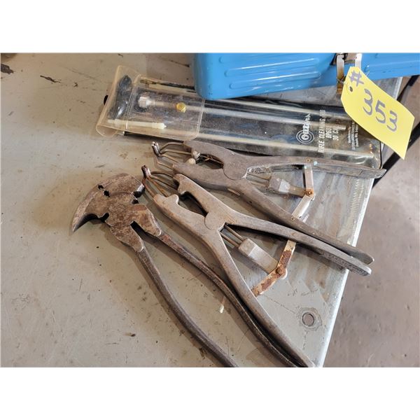 2- Castrating pliers, fencing pliers & gun cleaning set