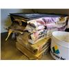 Image 2 : 6 1/2- Bundles of black shingles c/w 1/2 bucket of staples