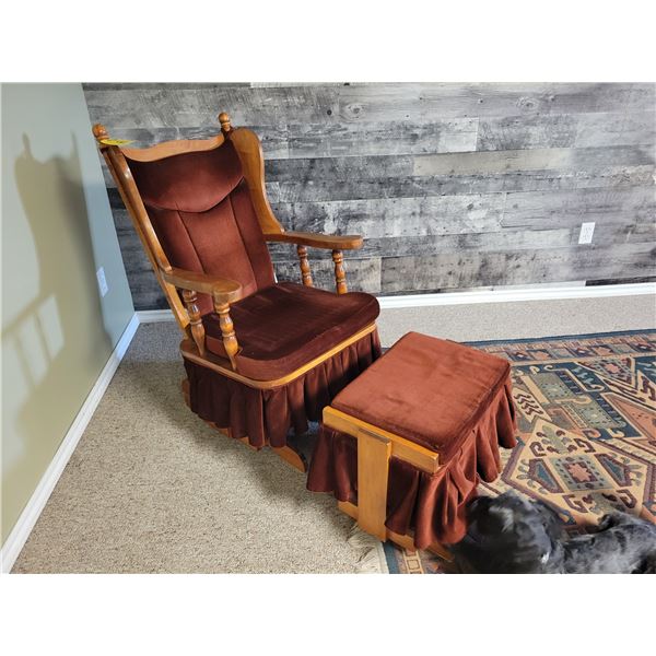 Glider rocking chair c/w foot stool