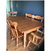 Image 1 : Solid maple kitchen table, approx. 39 in. x 58 in. c/w 6- chairs & 2- 10 in. leaves