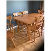 Image 2 : Solid maple kitchen table, approx. 39 in. x 58 in. c/w 6- chairs & 2- 10 in. leaves