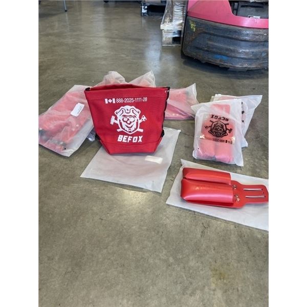 5 NEW IRONWORKER CANVAS BOLT BAGS, HEAVY DUTY AND 4 NEW TOOL POUCH  HOLSTER RETAIL $200 PLUS