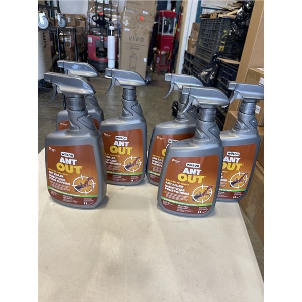 6 NEW BOTTLES WILSON ANT OUT ANT KILLER SPRAY BOTTLE 1L EACH