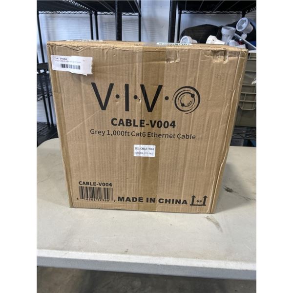 VIVO CABLE-V004 GREY 1,000 FT CAT6 ETHERNET CABLE