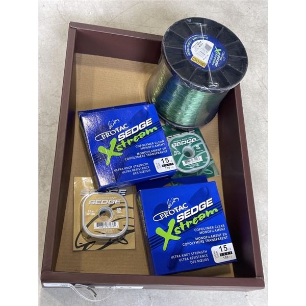 NEW LOTS OF BULK FISHING LINE 12 LBS (4500 YDS), 2 BOXES OF 15 MONO LINES ( 150 YDS) AND 2 BOXES TIP