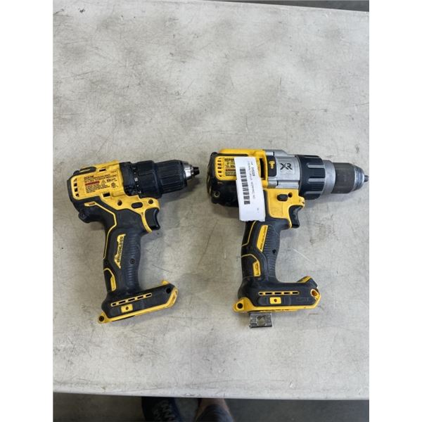 2 DEWALT DRILLS - WORKING, NO BATTERIES