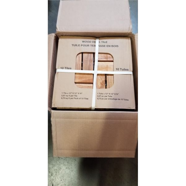 20 NEW WOODEN DECK TILES, TECHNOFLEX, 12 ' X 12' EACH, 2 NEW PACKS OF 10