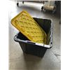 Image 3 : LIKE NEW BLACK AND YELLOW COLOUR LARGE TOTES WITH LIDS SIZE: 102 L  QTY: 3