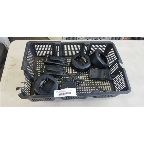 LOT OF MOTOROLA WALKIE TALKIES W/ CHARGERS