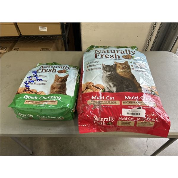 2 BAGS OF CAT LITTERS NATURALLY FRESH 1 -10 LBS AND 1 - 25 LBS