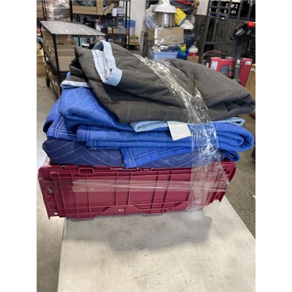 TOTE OF MOVING BLANKETS