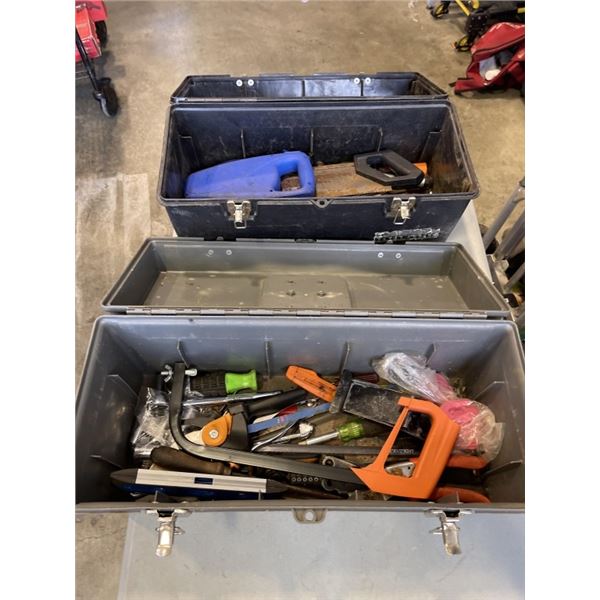 2 PLASTIC TOOL BOXES AND CONTENTS