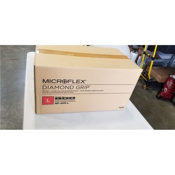 NEW CASE MICROFLEX DIAMOND GRIP LATEX 1000 GLOVES SIZE LARGE