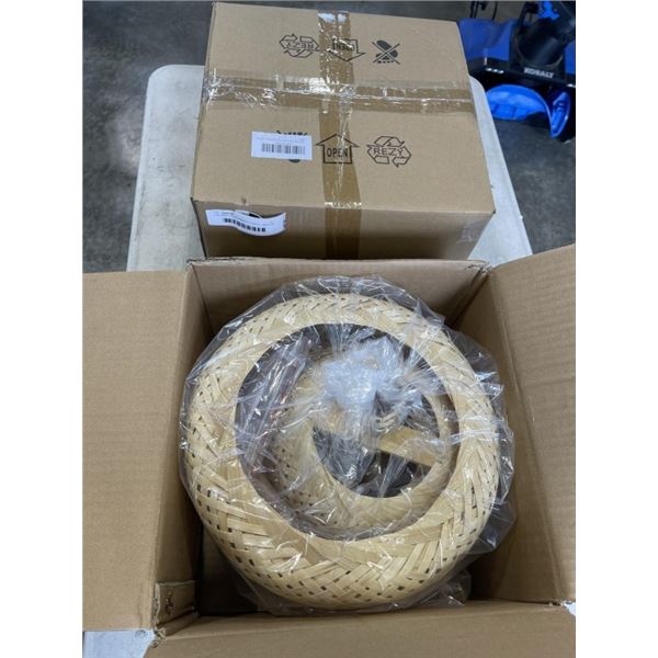 2 AS NEW 3-TEIR BAMBOO LIGHTS - MEDIUM AND LARGE