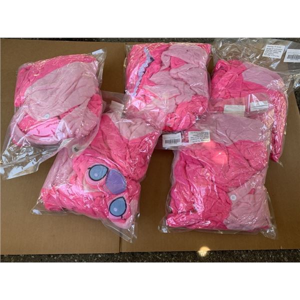 5 NEW ANGEL FLEECE HOODED ONESIES SIZE ADULT XL