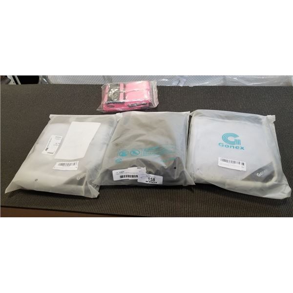 3 NEW GOEX COMPRESSION PACKING CUBES MESH ORGANIZERS AND A PACK OF BLUECOSTO LUGGAGE STRAPS