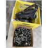 Image 1 : BOX OF NUTS AND BOLTS AND CRATE OF ASSORTED TOOLS