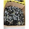 Image 2 : BOX OF NUTS AND BOLTS AND CRATE OF ASSORTED TOOLS