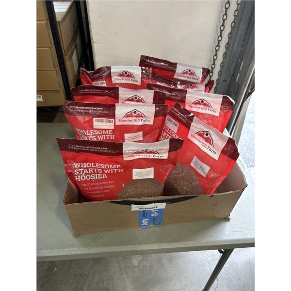 8 NEW BAGS OF HOOSIER HILL FARM VEGETABLE PROTEIN