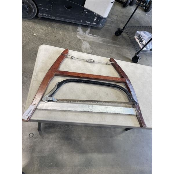 2 VINTAGE BOW SAWS