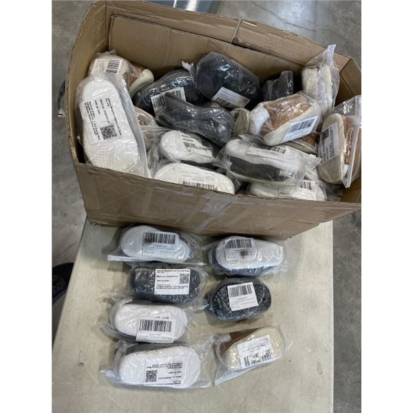 BOX OF NEW CHILDREN'S VELCRO STRAP FUZZY SHOES ASSORTED SIZES
