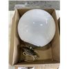 Image 3 : 2 WHITE GLASS DOME LIGHT FIXTURES
