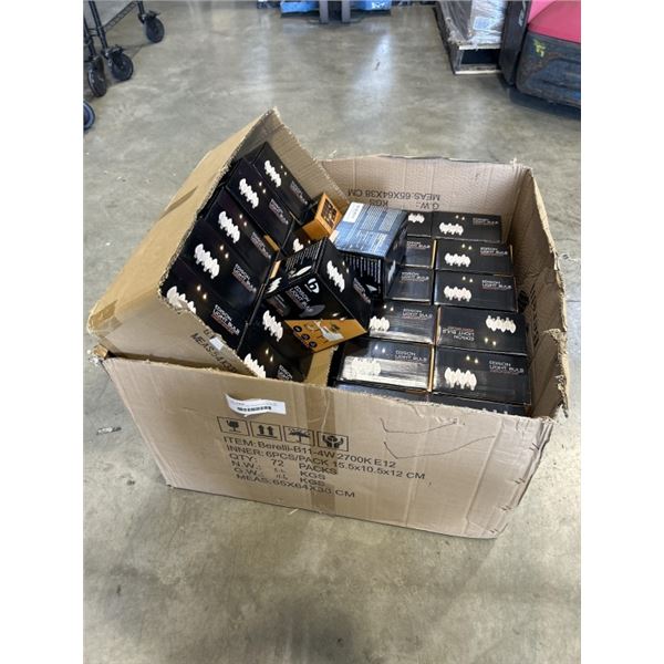 HUGE BOX OF NEW EDISON E12 LED BULBS, 6 PER PACK