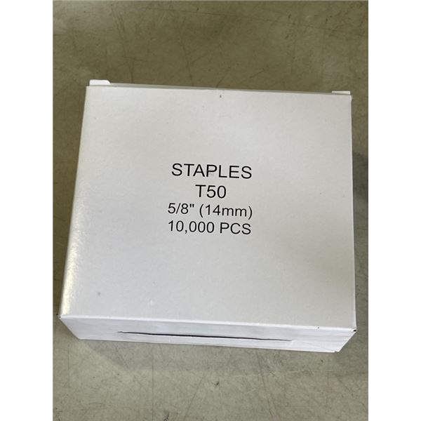 CASE OF NEW 5/8 STAPLES, T50