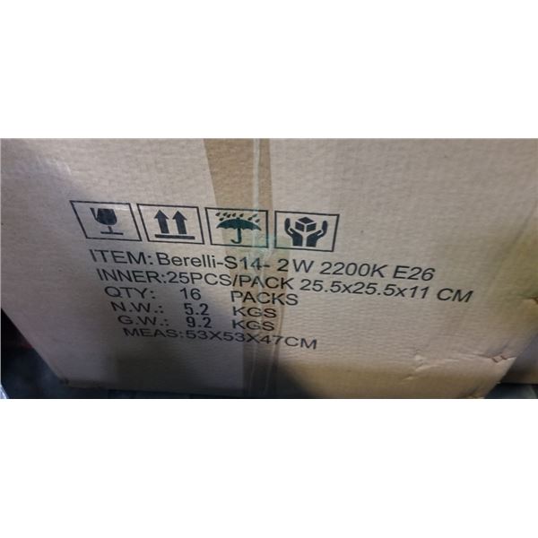NEW CASE OF EDISON S14-1W 2200K E26 LIGHT BULBS