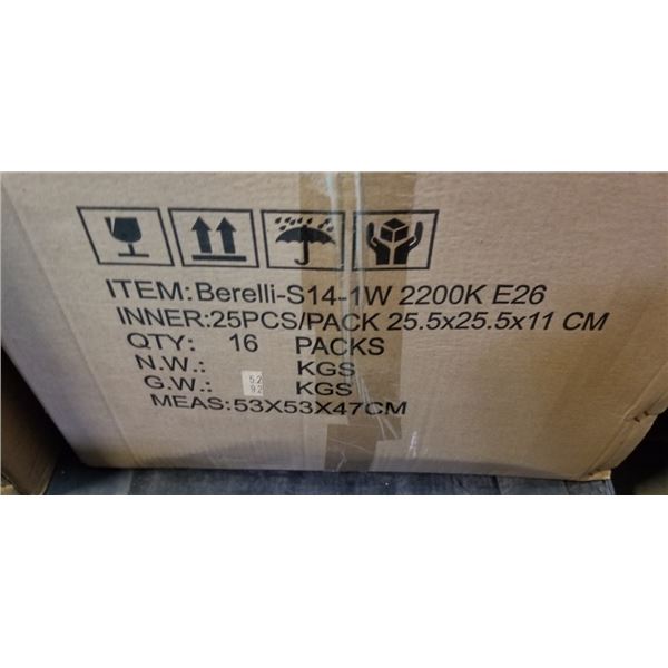 NEW CASE OF EDISON S14-1W 2200K E26 LIGHT BULBS