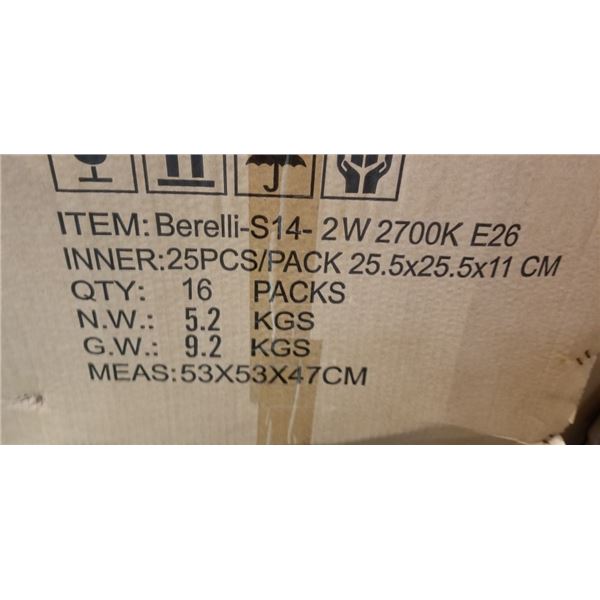 NEW CASE OF EDISON S14-1W 2700K E26 LIGHT BULBS