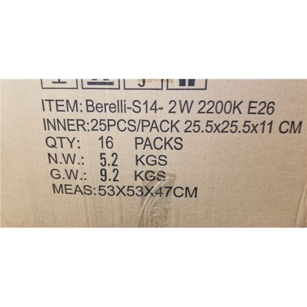 NEW CASE OF EDISON S14-1W 2200K E26 LIGHT BULBS
