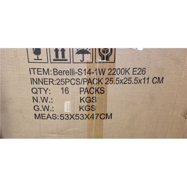 NEW CASE OF EDISON S14-1W 2200K E26 LIGHT BULBS