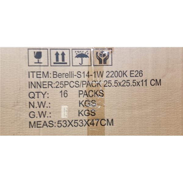 NEW CASE OF EDISON S14-1W 2200K E26 LIGHT BULBS