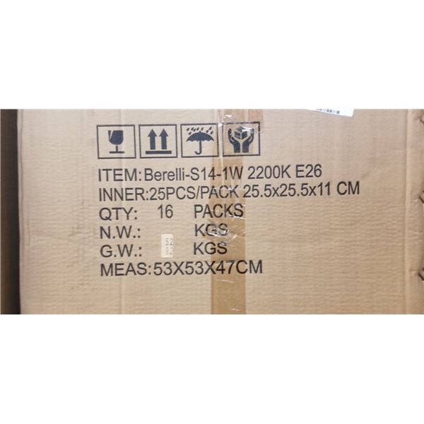 NEW CASE OF EDISON S14-1W 2200K E26 LIGHT BULBS
